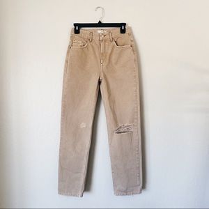 Free People Dakota Straight Leg Jean Tan Peach